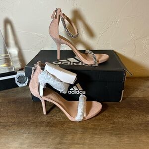 INC international concepts Women nadyah Jewel Heels Beige Size 6.5 M